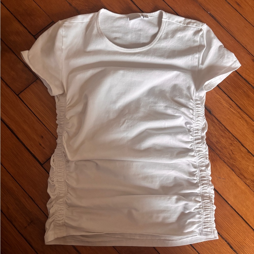 TNA top by Aritiza Classic White Ruched Women's Top NWOT